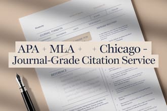 format citations and references for journal submission in apa, mla,or chicago