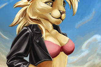 draw a semi realistic furry art