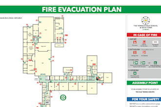 design a custom fire emergency evacuation plan for your floor plan, urban house