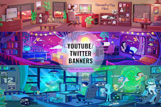 create personalized youtube banner, cover lofi style art
