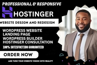 hostinger website design, hostinger redesign, and wordpress website