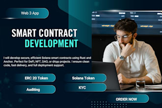 develop custom solana smart contract for defi, nft, dao blockchain projects