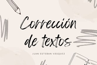 corrección y edición de textos, redacción y ortografía