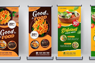 design professional roll up banners for events or businesses