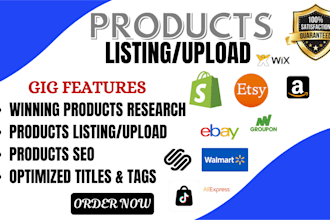 do winning product research shopify amazon groupon etsy ebay product listing SEO