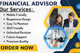 help you build financial website, financial advisor, business financial, tax web