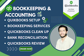 set up, catch up, clean up, bank reconciliation quickbooks online bookkeeping