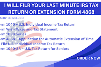 prepare and file your irs tax extension form 4868, 7004, 8868