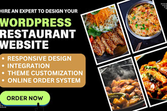 design restaurant website on wordpress food delivering with online order system