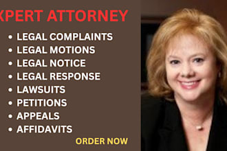 prepare legal document, lawsuits, complaint, motions