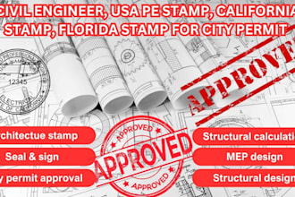 licensed architect, structural engineering pe stamp in florida for city permit