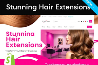 design wix hair extension shopify store hair website beauty salon store