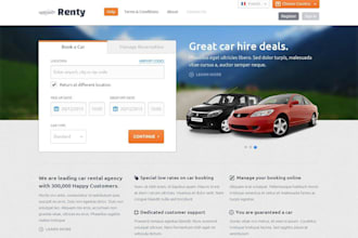 design a responsive car rental website, car dealership website, car booking