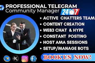 be telegram x community manager discord moderator social media content creator