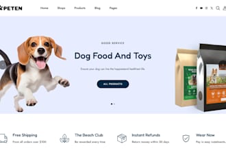 design pet website pet store dog cat shopify pet accessories pet supplies store