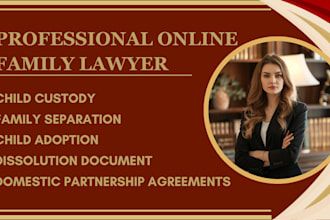 draft family law documents for divorce child  custody separation and adoption