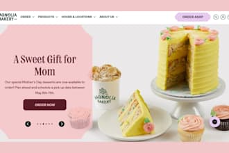 design bakery shopify store catering website cups cake website