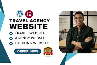 design tour, travel, tourism agency booking website or landing page