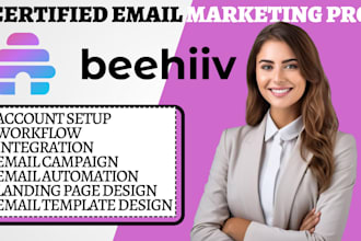 setup beehive email template newsletter behiiv ai account landing page design