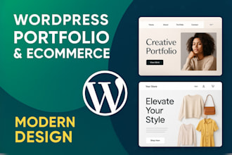 design a modern elementor wordpress portfolio or woocommerce website