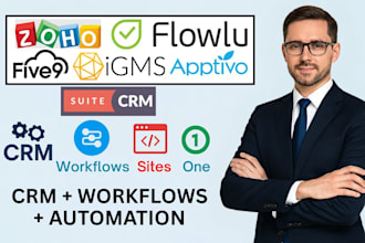 integrate zoho crm flowlu igms five9 apptivo suitecrm with automation