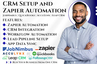 zapier integration jobnimbus quickbook followup crm acculynx leap crm automation