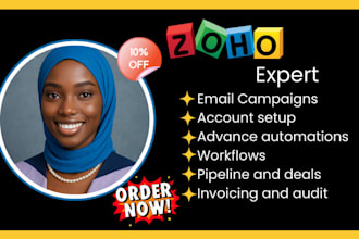 be your zoho crm, zoho email campaign, zoho one,zoho marketing automation expert