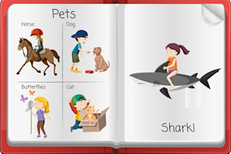 draw picture book, children book, storybook and colorful illustration