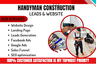 handyman website handyman leads via landing page handyman construction website