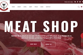 design profitable butcher shopify store seafood store restaurant website