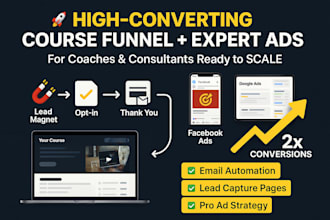 high converting course funnel and expert ads for coaching or consulting business