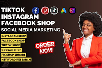 setup tiktok shop instagram shop facebook shop tiktok dropshipping marketing