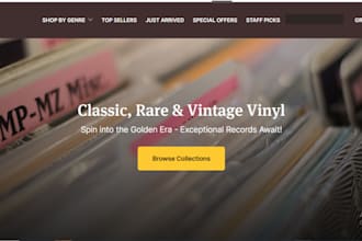 design music album shopify store vinyl record store musical instrument website