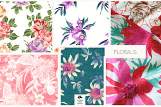 design seamless patterns of floral and tropical designs