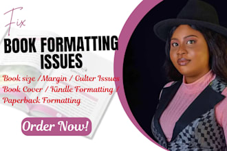 format kindle book, fix book cover or paperback formatting size, margin issues