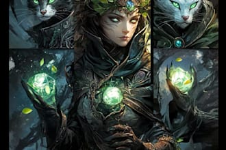 design a dnd character art, fantasy concept art and oc