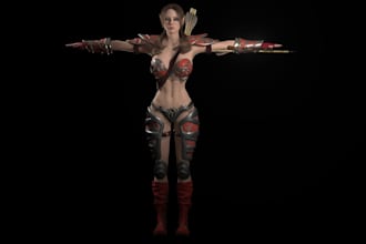 remodel 3d character, game assets, objects for game, texture, ue5 rig, animate