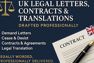 draft strong UK legal letter, contracts, essays, offer expert legal translation