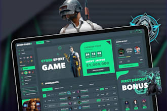 create a esport tournament website for pubg, free fire, cod, poker, and bet app