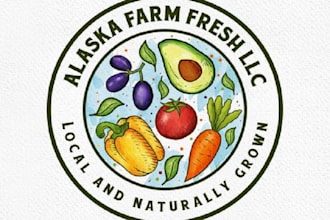 design alaskan organic farmers solutions themed logo