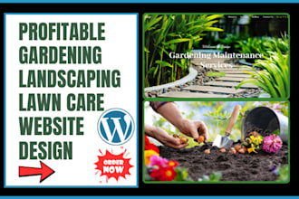 design gardening lawn care landscaping cleaning business website in wordpress