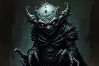 draw a dark horror and fantasy horror character