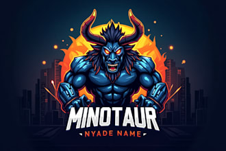 design amazing minotaur logo with unique concepts