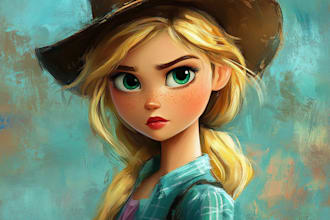 draw cartoon character portrait in disney style
