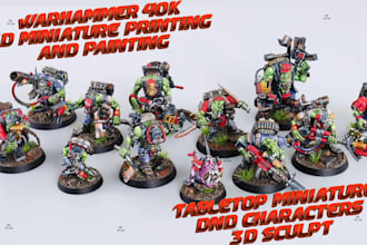 3d warhammer design, miniature 3d model print and paint warhammer 40k minifigure