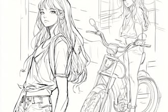draw sketch and line art for concept art, manga and anime character illustration