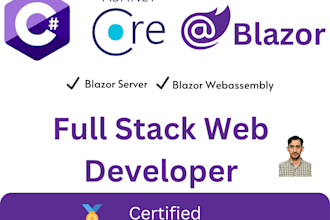 create high quality blazor, asp dotnet core, web API with sql