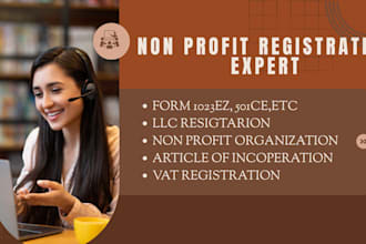 register non profit revoke 501c3, form 1023ez, form 990 and prepare US llc taxes