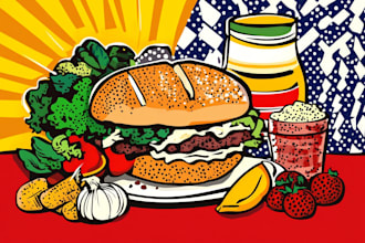 draw amazing food illustration roy lichtenstein style