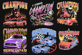 make an vintage nascar t shirt style for your brand name